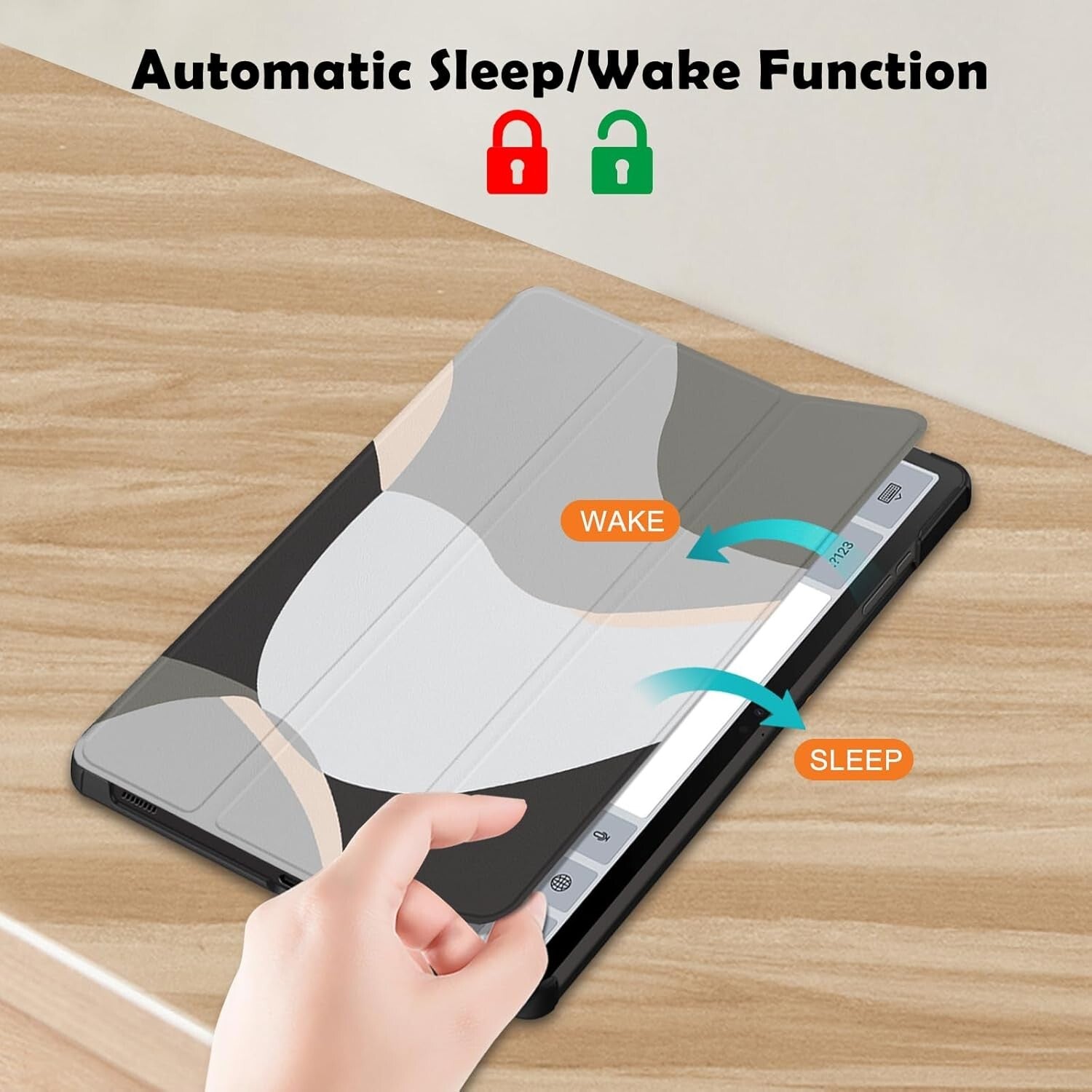 For Samsung Galaxy Tab S9 Plus 12.4'' Case Smart Book Stand Cover Art - FIXgenie