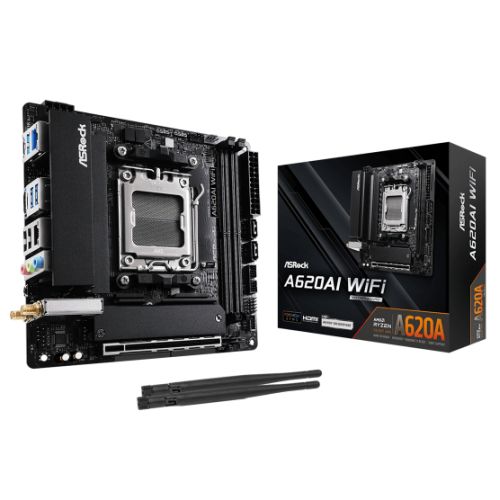 Asrock A620AI WIFI, AMD A620A, AM5, Mini ITX, 2 DDR5, HDMI, Wi - Fi 6E, 2.5G & GB LAN, 2x M.2 - FIXgenie