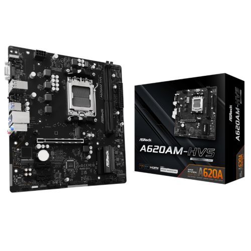 Asrock A620AM - HVS, AMD A620A, AM5, Micro ATX, 2 DDR5, VGA, HDMI, GB LAN, 2x M.2 - FIXgenie