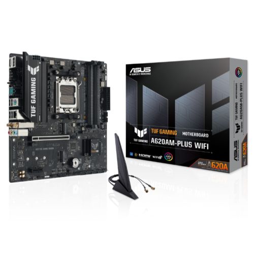 Asus TUF GAMING A620AM - PLUS WIFI, AMD A620A, AM5, Micro ATX, 4 DDR5, HDMI, 2 DP, Wi - Fi 6, 2.5G LAN, 2x M.2 - FIXgenie