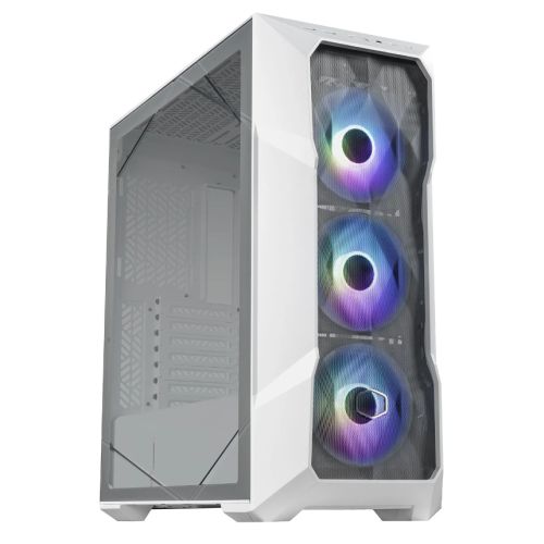 Cooler Master MasterBox TD500 Mesh V2 Gaming Case w/ Glass Side, E - ATX, 3x ARGB Fans, ARGB Fan Hub, FineMesh Front, USB - C, White - FIXgenie