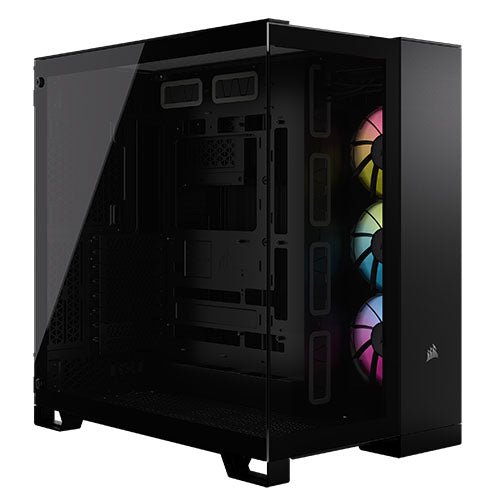Corsair 6500X RGB iCUE Link Dual Chamber Gaming Case w/ Glass Side & Front, ATX, 3x RGB Fans, Mesh Panels, USB - C, Asus BTF Compatible, Black - FIXgenie