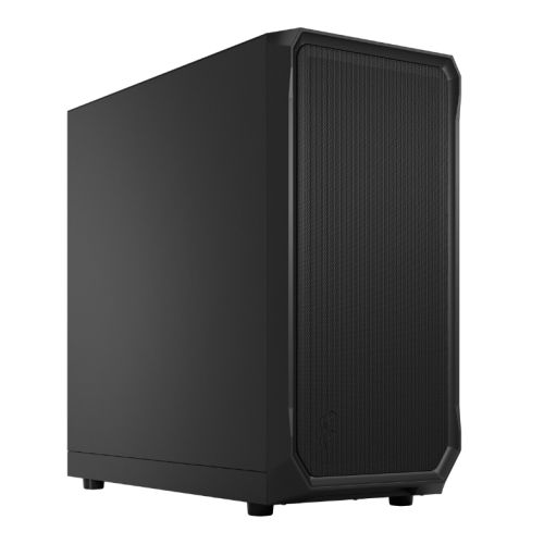 Fractal Design Focus 2 (Black Solid) Gaming Case, ATX, 2 Fans, Mesh Front, Innovative Shroud System - FIXgenie