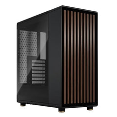 Fractal Design North Charcoal Black (TG Dark) Case w/ Dark Tint Glass Window, ATX, 2 Fans, USB - C, Walnut Front - FIXgenie