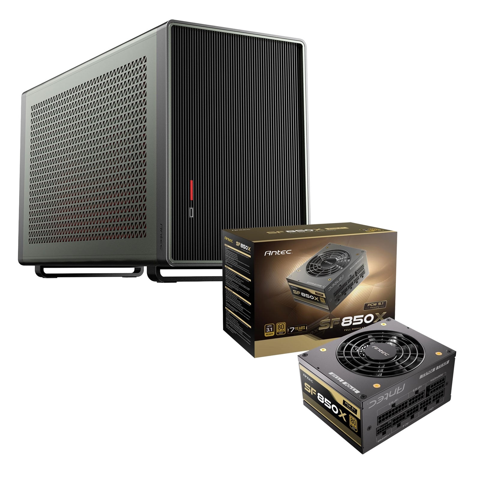 Antec Performance 1M Aventurine Mini Tower Case + SF850X 850W 80 PLUS Gold Fully Modular SFX Power Supply Bundle - FIXgenie