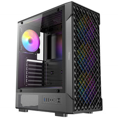Antec VX320 ARGB Mid - Tower Gaming PC Case - Pre - Installed 4 x 120mm ARGB Fans, Tempered Glass Side Panel, High - Airflow Mesh Front - ATX/Micro - ATX/ITX - FIXgenie