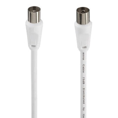 Hama Antenna Cable, Coax Male to Coax Female, 75dB, 10 Metre, White - FIXgenie