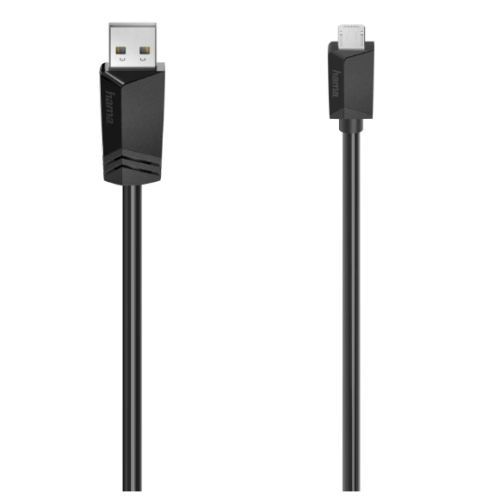 Hama USB - A to Micro USB Cable, USB 2.0, 0.75 Metre, Black - FIXgenie