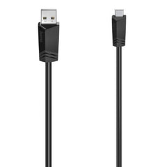 Hama Mini USB Cable, USB - A Male to USB Mini B Male, USB 2.0, 1.5 Metre, Black - FIXgenie