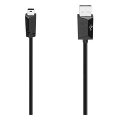 Hama Mini USB Cable, USB - A Male to USB Mini - B5 Male, USB 2.0, 1.5 Metre, Black - FIXgenie