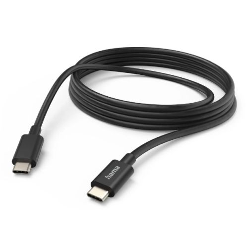 Hama USB - C to USB - C Quick Charging Cable, USB 2.0, 3 Metre, Black - FIXgenie