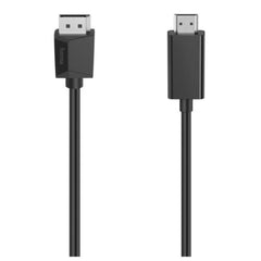 Hama DisplayPort Male to HDMI Male Converter Cable, Ultra - HD 4K, 1.5 Metre, Black - FIXgenie