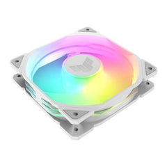 Asus TUF Gaming TR120 ARGB Reverse Blade 120mm PWM Case Fan, Hydraulic Bearing, 28mm Frame, Double - layer LED Matrix Design, 2000 RPM, White - FIXgenie