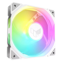Asus TUF Gaming TR120 ARGB Reverse Blade 120mm PWM Case Fan, Hydraulic Bearing, 28mm Frame, Double - layer LED Matrix Design, 2000 RPM, White - FIXgenie