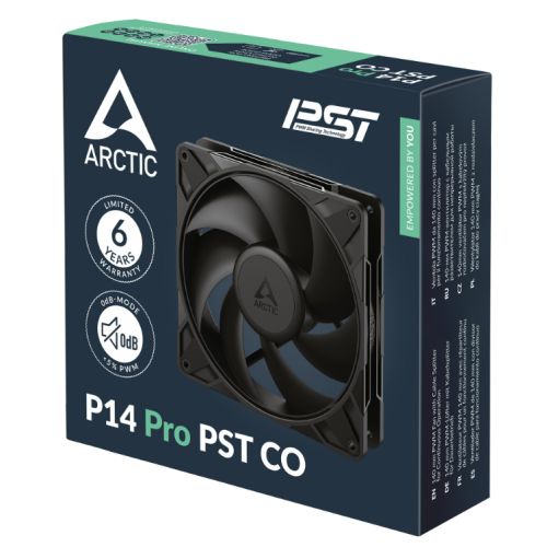 ARCTIC P14 Pro PST CO 14cm PWM Case Fan w/ Cable Splitter for Continuous Operation, Dual Ball Bearing, 400 - 2500 RPM, Black - FIXgenie