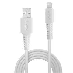 Lindy 31327 2m USB - A (M) 2.0 To Lightening (M) MFi Certified 480Mbps Cable - White - FIXgenie