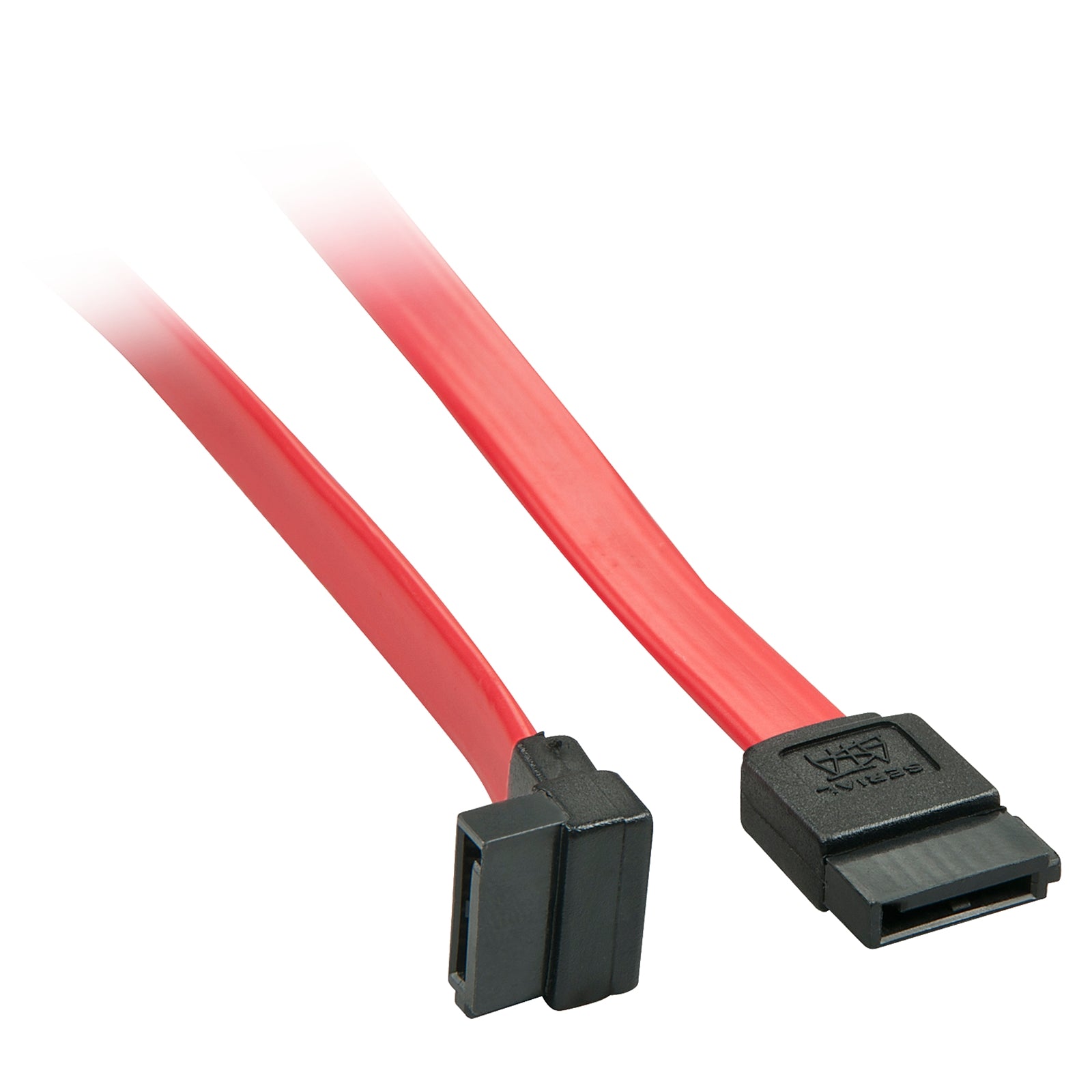 Lindy 33351 0.5m SATA (7 Pin) to 90 Deg SATA (7 Pin) Cable - Red/Black - FIXgenie