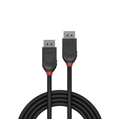 LINDY 36494 Black Line DisplayPort Cable, DisplayPort 1.2 (M) to DisplayPort 1.2 (M), 1.5m, Black & Red, Supports UHD Resolutions up to 4096x2160@60Hz, Triple Shielded Cable, Corrosion Resistant Copper 30AWG Conductors, Retail Polybag Packaging - FIXgenie
