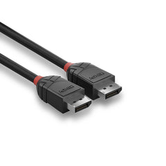 LINDY 36494 Black Line DisplayPort Cable, DisplayPort 1.2 (M) to DisplayPort 1.2 (M), 1.5m, Black & Red, Supports UHD Resolutions up to 4096x2160@60Hz, Triple Shielded Cable, Corrosion Resistant Copper 30AWG Conductors, Retail Polybag Packaging - FIXgenie