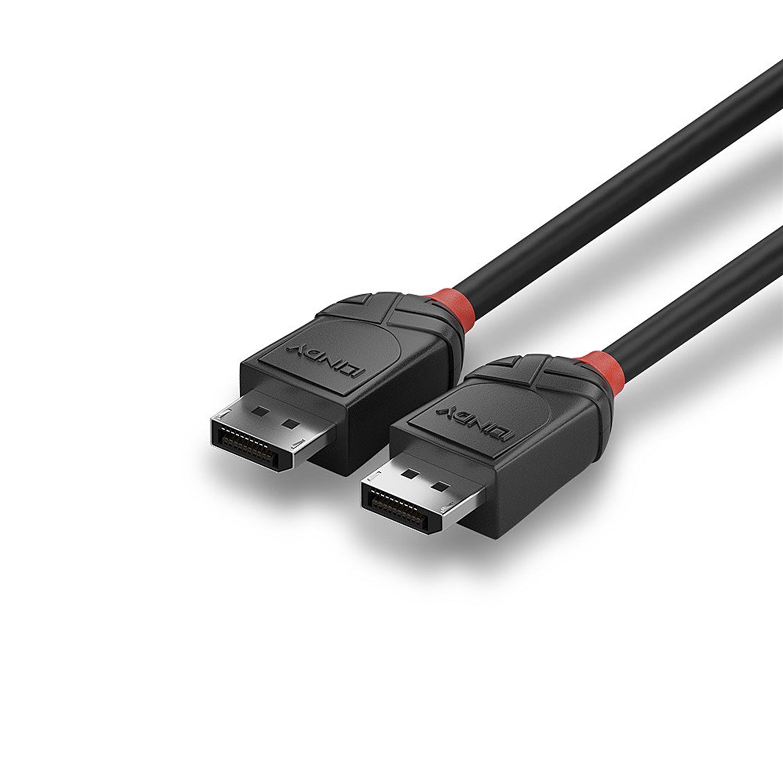 LINDY 36494 Black Line DisplayPort Cable, DisplayPort 1.2 (M) to DisplayPort 1.2 (M), 1.5m, Black & Red, Supports UHD Resolutions up to 4096x2160@60Hz, Triple Shielded Cable, Corrosion Resistant Copper 30AWG Conductors, Retail Polybag Packaging - FIXgenie