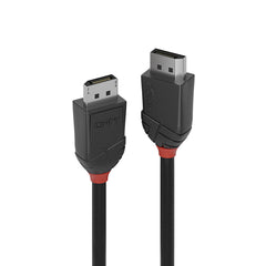 LINDY 36494 Black Line DisplayPort Cable, DisplayPort 1.2 (M) to DisplayPort 1.2 (M), 1.5m, Black & Red, Supports UHD Resolutions up to 4096x2160@60Hz, Triple Shielded Cable, Corrosion Resistant Copper 30AWG Conductors, Retail Polybag Packaging - FIXgenie