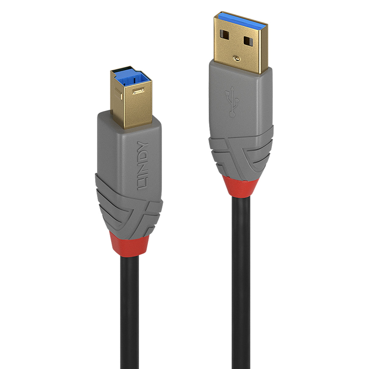 Lindy 36744 5m USB - A (M) 3.2 To USB - B (M) 3.2 Anthra Line 5Gbps Cable - Black - FIXgenie