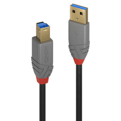 Lindy 36744 5m USB - A (M) 3.2 To USB - B (M) 3.2 Anthra Line 5Gbps Cable - Black - FIXgenie