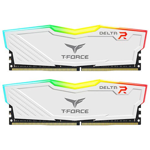 Team T - Force Delta RGB 64GB Kit (2 x 32GB), DDR4, 3600MHz (PC4 - 28800), CL18, XMP 2.0, DIMM Memory, White - FIXgenie