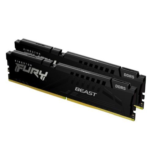 Kingston Fury Beast 16GB Kit (2 x 8GB), DDR5, 5200MHz, CL36, 1.25V, ECC, PMIC, AMD EXPO & Intel XMP 3.0, Black, DIMM Memory - FIXgenie