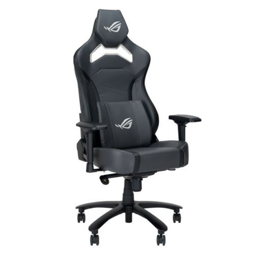 Asus ROG Chariot X Core (Wide) Gaming Chair, Racing-Car Style, Premium PU Leather, Memory-Foam Lumbar, 4D Armrests, 155° Recline,  Tilt & Class 4 Gas Lift, Grey