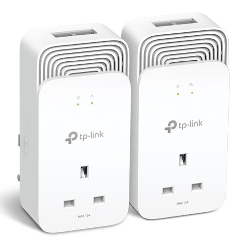 TP - LINK (PG2400P KIT) Wired 1428Mbps G.hn2400 Powerline Adapter Kit, AC Pass Through, 2 - Port, Power Saving Mode - FIXgenie
