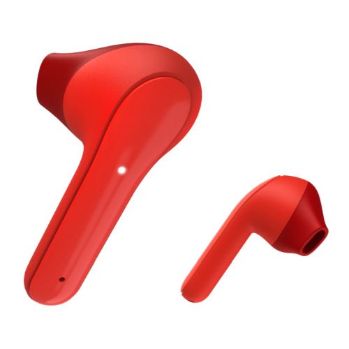 Hama (Freedom Light) Bluetooth Earbuds with Microphone, Touch Control, Voice Control, Charging/Carry Case Included, Red - FIXgenie