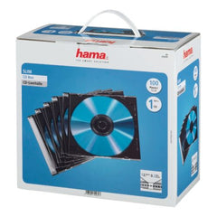 Hama CD/DVD/Blu - Ray Slim Jewel Cases x100, Transparent/Black - FIXgenie