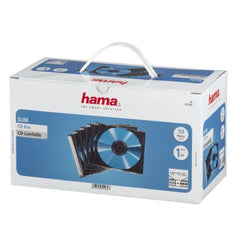 Hama CD/DVD/Blu - Ray Slim Jewel Cases x50, Transparent/Black - FIXgenie