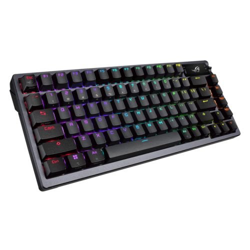 Asus ROG AZOTH Compact 75% Mechanical RGB Gaming Keyboard, Wireless/Btooth/USB, Hot - Swap ROG NX Snow Switches, OLED Display, Control Knob, Mac Support, Black - FIXgenie