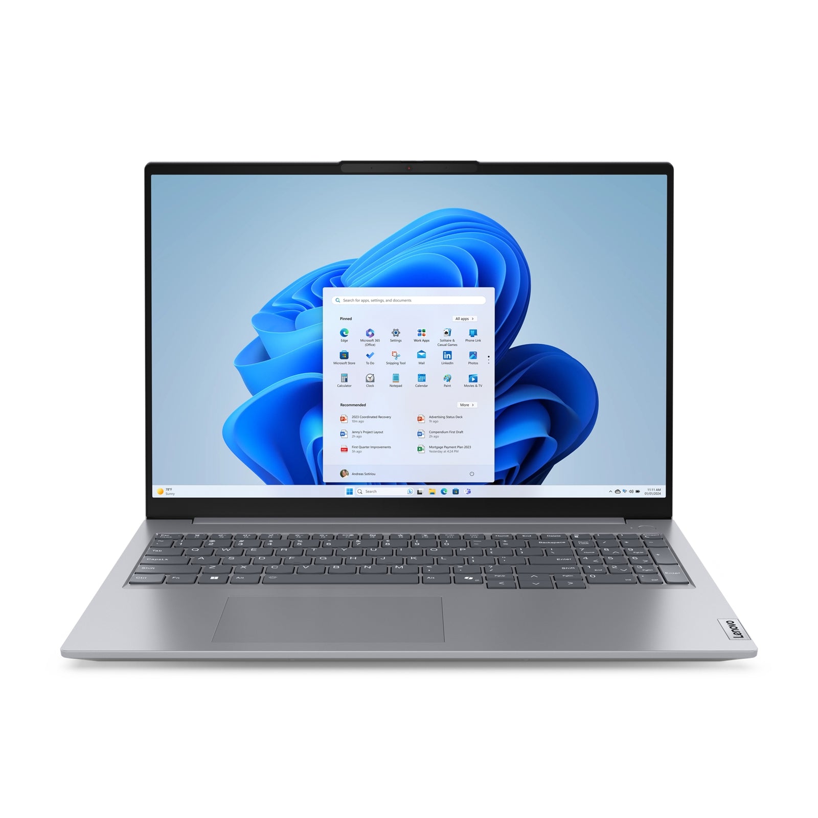 Lenovo ThinkBook 16 Laptop, 16 Inch WUXGA 1920x1200 IPS Screen, AMD Ryzen 5 7535HS, 8GB DDR5 - 4800 RAM, 256GB SSD, AMD Radeon 660M Graphics, Windows 11 Pro - FIXgenie