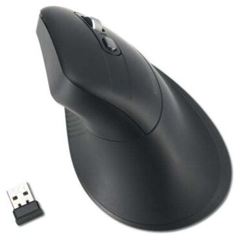 Kensington Pro Fit Ergo MY630 EQ Rechargeable Wireless/Bluetooth Vertical Mouse, Connect to 3 Devices, 2400 DPI, 4 Months Battery, Black *Right Handed version* - FIXgenie