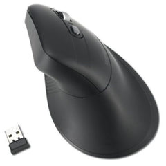 Kensington Pro Fit Ergo MY630 EQ Rechargeable Wireless/Bluetooth Vertical Mouse, Connect to 3 Devices, 2400 DPI, 4 Months Battery, Black *Right Handed version* - FIXgenie