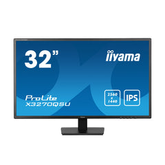 iiyama PROLITE X3270QSU - B1 32 Inch IPS Monitor, Black, 2560x1440, 3ms, 100hz, FreeSync, HDMI, Display Port, USB Hub, Speakers, Int PSU, VESA - FIXgenie