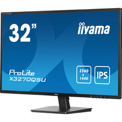 iiyama PROLITE X3270QSU - B1 32 Inch IPS Monitor, Black, 2560x1440, 3ms, 100hz, FreeSync, HDMI, Display Port, USB Hub, Speakers, Int PSU, VESA - FIXgenie