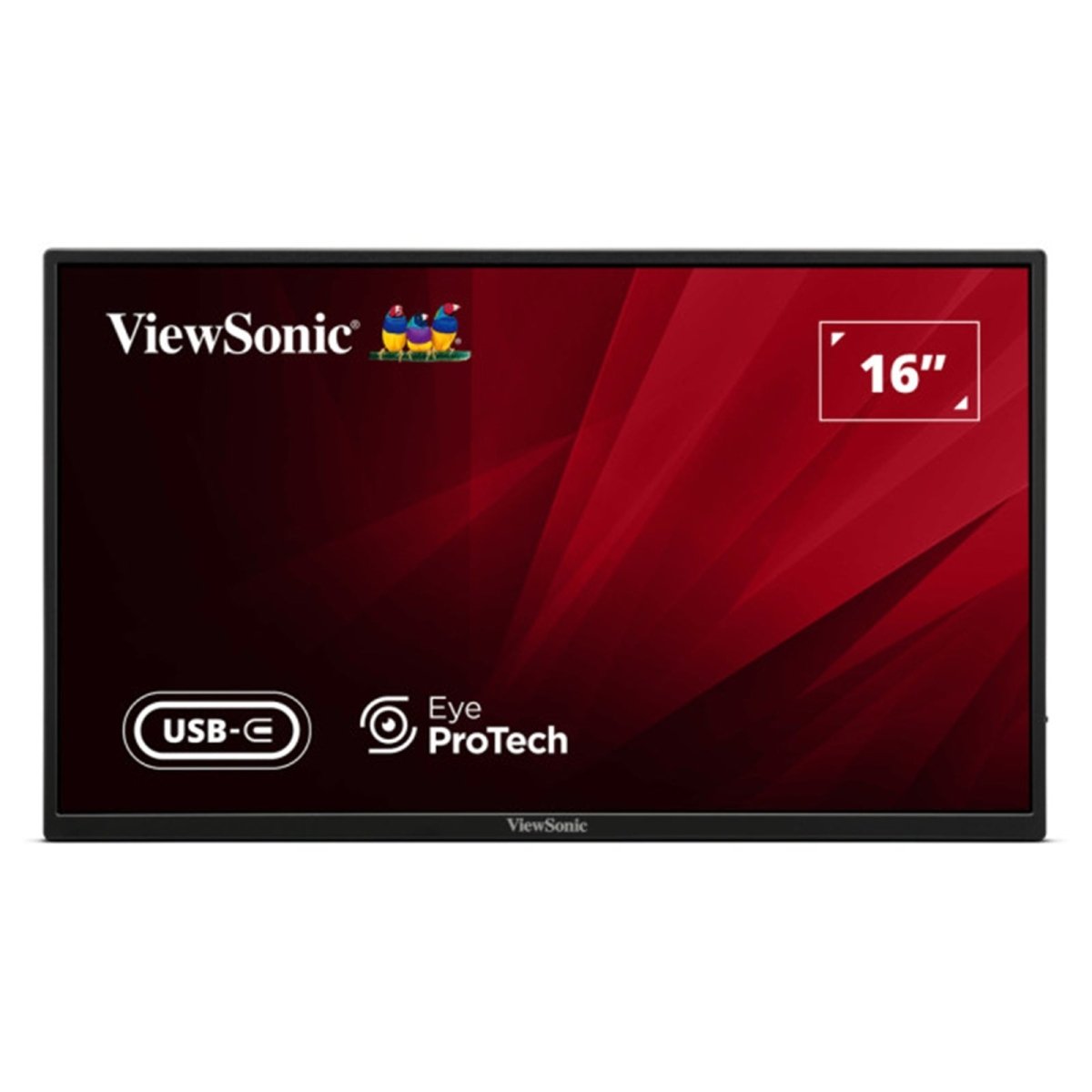 Viewsonic VA1650 16 inch USB - C Lightweight Portable IPS Monitor, Full HD, 60Hz, HDMI (v1.4), VESA, Built in Foldable Stand - FIXgenie