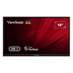 Viewsonic VA1650 16 inch USB - C Lightweight Portable IPS Monitor, Full HD, 60Hz, HDMI (v1.4), VESA, Built in Foldable Stand - FIXgenie