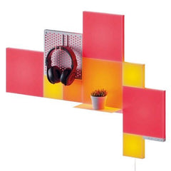 Nanoleaf RGB Blocks Combo XL Starter Kit (10 - Pack), Create an Illuminated Display, Mix of Panel Sizes, Pegboard & Shelf, Screen Mirror/Music Reaction, App/Voice/Manual Control - FIXgenie