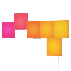 Nanoleaf RGB Blocks Squares Starter Kit (6 - Pack), Create an Illuminated Display, Large Panels, Screen Mirror/Music Reaction, App/Voice/Manual Control - FIXgenie
