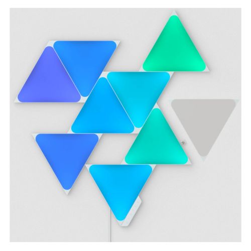 Nanoleaf Shapes Triangles Starter Kit (9-Panels), RGB, Create an Illuminated Display, Ultra-Thin Panels, Screen Mirror/Music Reaction, App/Voice/Manual Control