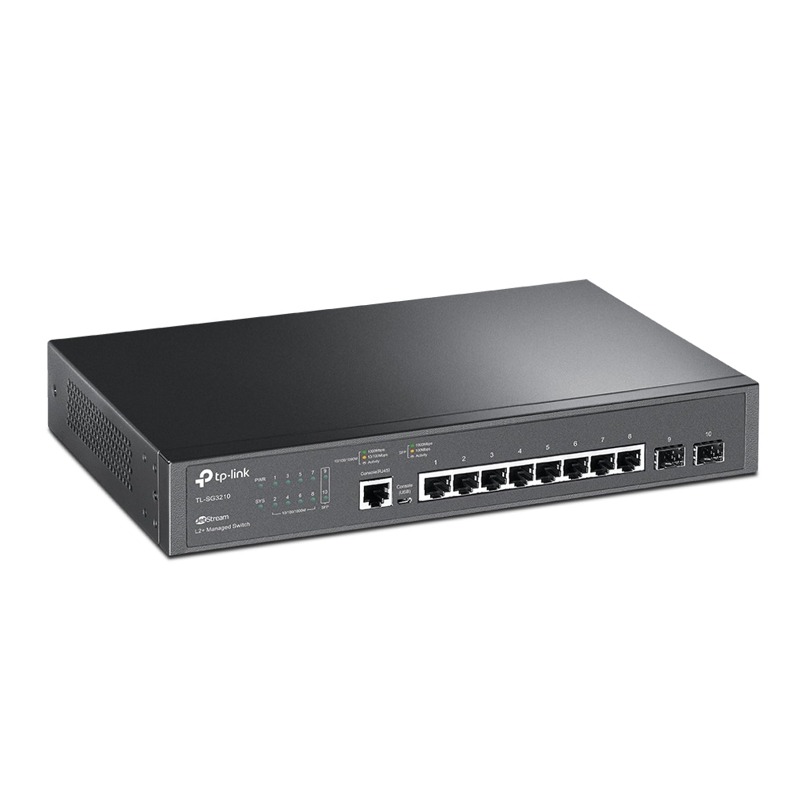 TP-Link JetStream TL-SG3210 8-Port Metal Gigabit L2+ Managed Switch with 2 SFP Slots