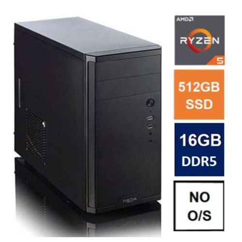 FIXgenie MATX Tower PC, Fractal Core 1100 Case, Ryzen 5 8500G, 16GB DDR5, 512GB SSD, Corsair 550W, 2.5G LAN, No Optical, KB & Mouse, No Operating System - FIXgenie