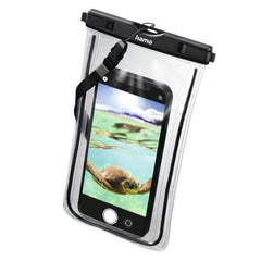 Hama Finest Sports Waterproof Mobile Phone Case for Smartphones, Fluorescent Frame, Hand Strap - FIXgenie