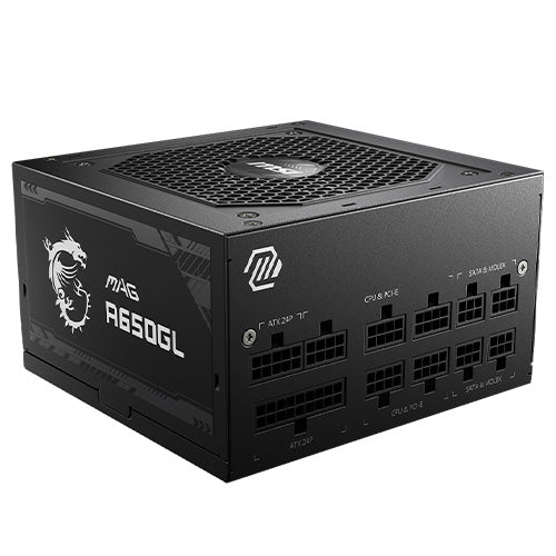 MSI 650W (MAG A650GL) ATX 3.0 PSU, Fully Modular, 80+/Cybenetics Gold, LLC Full-Bridge