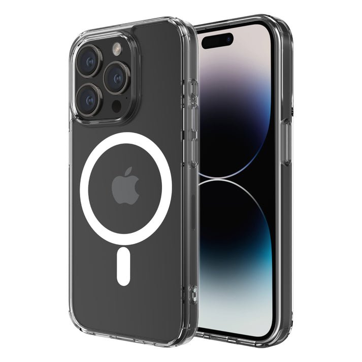 QDOS iPhone 15, 15 Pro Clear Case with MagSafe Charging Hybrid Force with Snap - FIXgenie